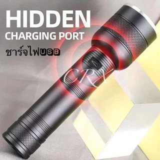 ไฟฉายLED Ultrafire CRX-W588 P50 ไฟฉายพกพาแบบกันน้ำ LED Flashlight 58000lm 380m 4 Modes Waterproof LED light Type-C Seach