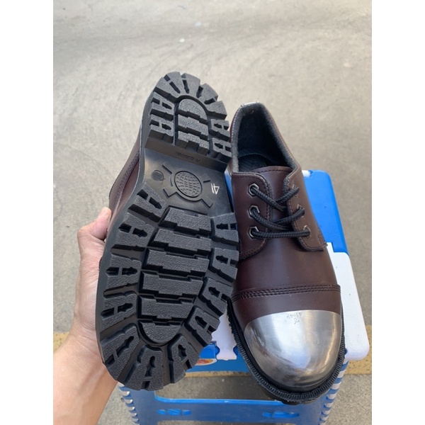 รองเท้าหนังหัวเหล็กสีน้ำตาล เหล็กนอก (size36-47) หนังสีน้ำตาล นอกตาล