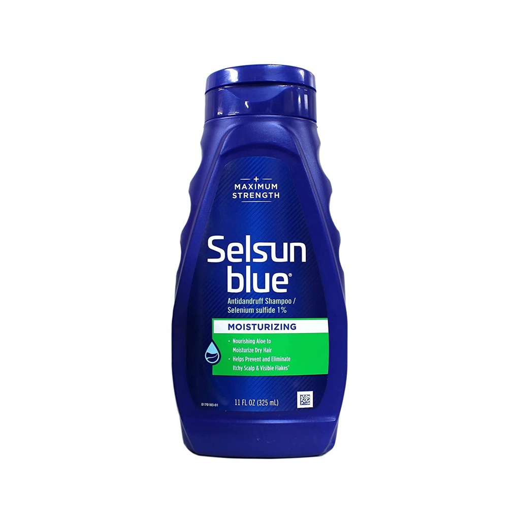 แชมพูขจัดรังแค ยาสระผม มอยซ์เจอไรเซอร์ ผสมว่านหางจระเข้ Shampoo Selsun Blue Moisturizing with Aloe D