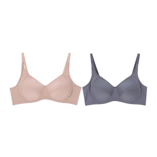 Wacoal Surprise Support Wireless Bra set 2 ชิ้น เสื้อชั้นในวาโก้ รุ่น WB9B20 สีเบจ-เทาเข้ม