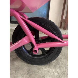 รถดั้มล้อเดี่ยว รถเข็นปูน ล้อเดี่ยว สีชมพู ล้อพีวีซี 12 นิ้ว เข็นง่าย เบามือ ราคาถูก