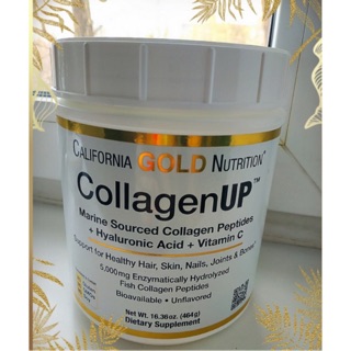💥pre order💥🇺🇸 California Gold Nutrition CollagenUP, Marine Collagen + Hyaluronic Acid + Vitamin C,Unflavored,(464 g)