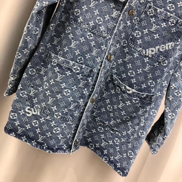 red supreme louis vuitton jacket