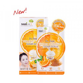 (1 ซอง )Nami  I’m FRESH  VITAMIN C – YOGURT SUGAR SCRUB  สครับน้ำตาลวิตามินซีเข้มข้น