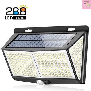 F&amp;L 288LED Solar Powered Wall Light PIR Motion Sensor Lights Outdoor Waterproof Garden Lamp Night Light 4-side Built-in LED 3 Light Modes for Garden Patio Yard Fence Landscape Courtyard