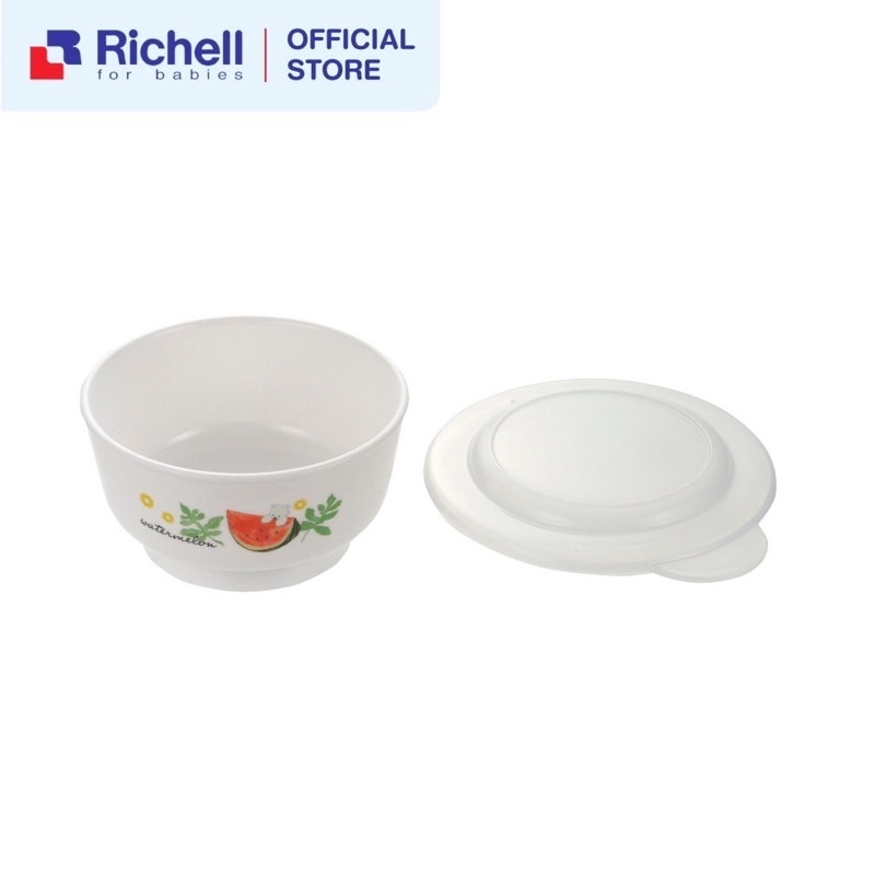 Richell (ริเชลล์) ชุดถ้วยลายพี่หมีแตงโมพร้อมฝาครอบ ถ้วยความจุ 280 ml.