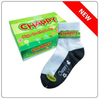 ราคาส่ง!ถุงเท้านักเรียน รุ่นหนา (พื้นดำ) Chappy ซื้อ1โหล ราคาส่งถูกสุดๆ