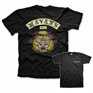 เสื้อยืดแขนสั้นลําลอง คอกลม ผ้าฝ้าย 100% พิมพ์ลาย Mayans Mc Backpatch สําหรับผู้ชาย (Xs-3Xl)Size S-5XL