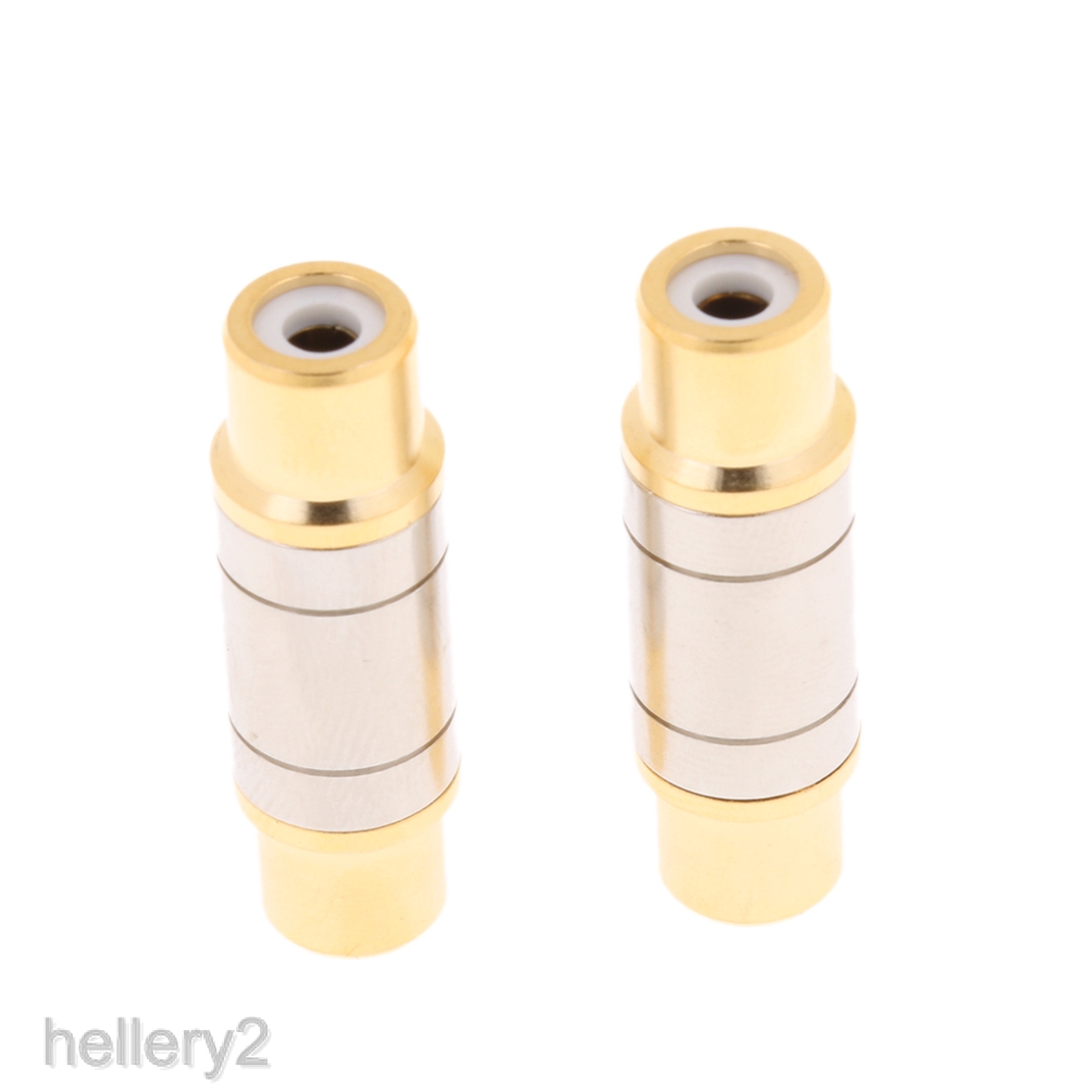 Hellery2 2x Gold Plated Rca Phono Female To Female Connector Audio Coupler Adapter Hellery2th 4621