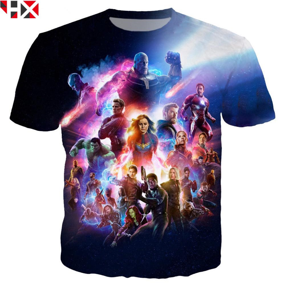 เสื้อยืดแขนสั้นพิมพ์ลาย Marvel Movie Avengers endgame 3D