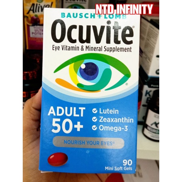 นำเข้า 🇺🇸 Exp 02/25 Bausch & Lomb Ocuvite Eye Vitamin & Mineral 50+ (90เม็ด) วิตามินบำรุงสายตาสำหรับ