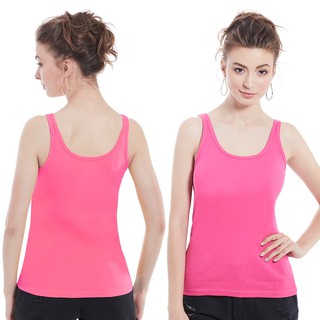 Cherilon เชอรีล่อน เสื้อกล้าม เสื้อแขนกุด ผ้าฝ้าย เกรดดี Cotton 100%ไร้ตะเข็บข้าง เนื้อนุ่ม สีบานเย็น GIB-VCT3-CH