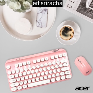 💥พร้อมส่ง(ใช้กับไอเเพดไม่ได้)💥ชุดคู่ ไร้สาย เมาส์ คีบอร์ด Keyboard mouse Wireless Acer (ของเเท้) ประกัน 1 ปี