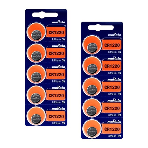 Batteries 100 บาท MURATA  ถ่านกระดุม CR1220 3V Lithium Batteries (1 แพ็ค 5 ก้อน) Watches