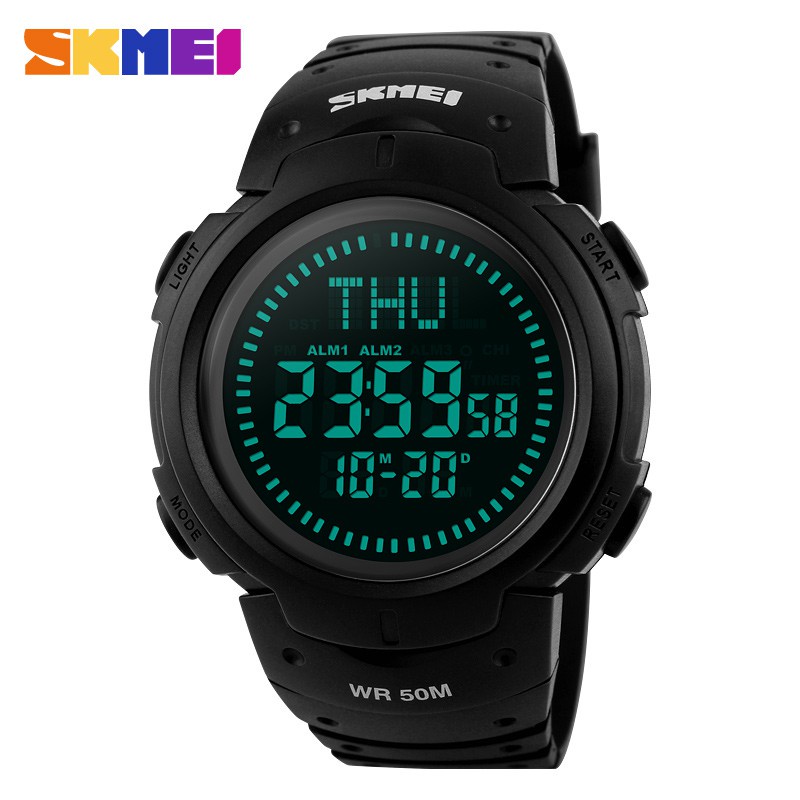 นาฬิกาควอตซ์ผู้ชาย SKMEI นาฬิกาชาย มีเข็มทิศดิจิตอล รุ่น SK-1231 ของแท้ 100 %  Men's LED Digital Sports Watches Shock Re