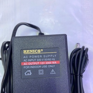 อะแดปเตอร์  RENICS AC INPUT 220V. AC OUTPUT 12V. 2000MA แจ๊คขอบ5.5x2.1/2.5