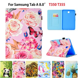 Sm-t350 เคสแท็บเล็ต ฝาพับ พร้อมขาตั้ง สําหรับ Samsung Galaxy Tab A 8.0 นิ้ว 2015 T350 T355 P350 P355 SM-P355