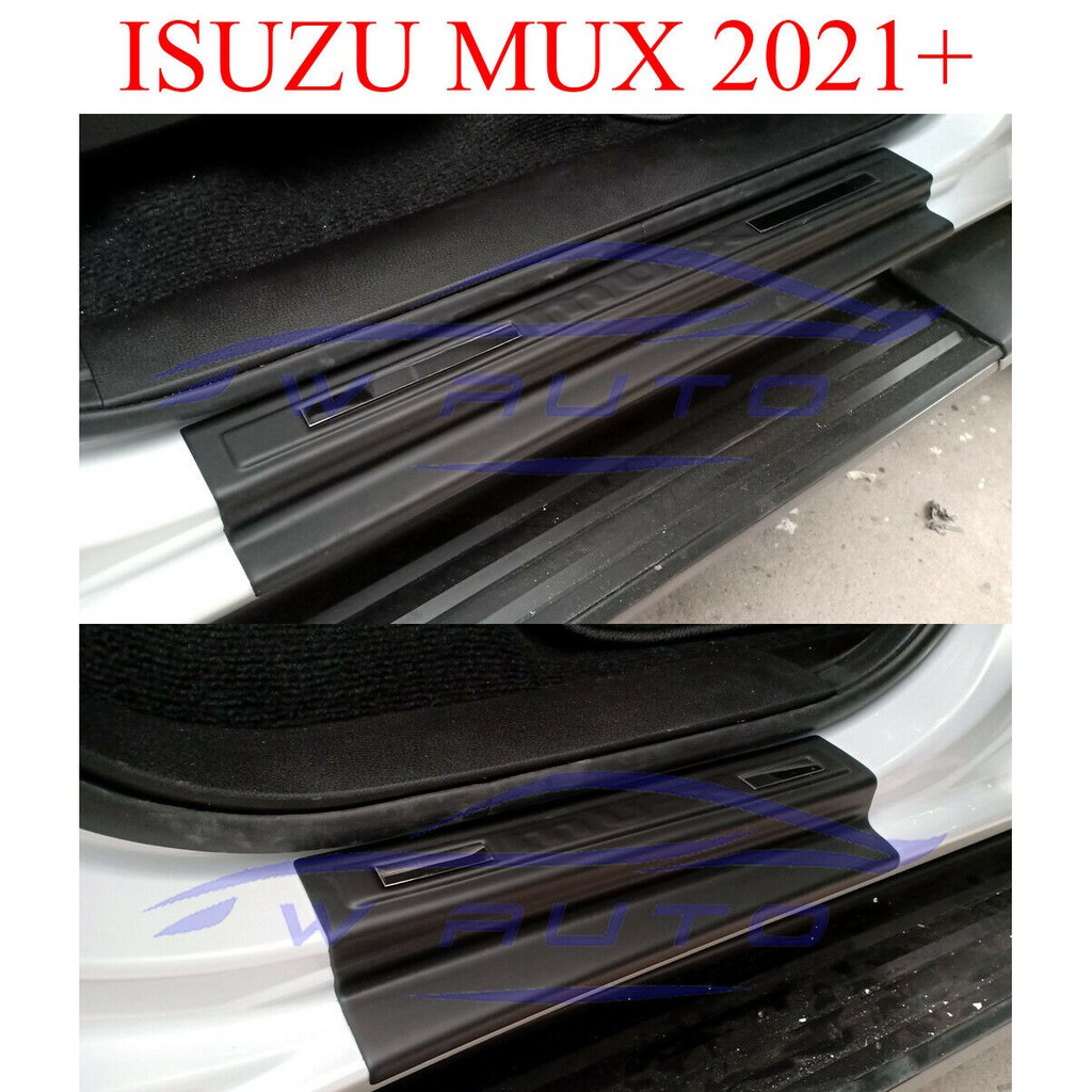 (4ชิ้น) ชายบันได รถยนต์ อีซูซุ MU-X มิวเอ็กซ์ 2021 2022 2023 สีดำด้าน ชายบันไดประตู Isuzu MUX SUV สคัพเพลท กันรอย
