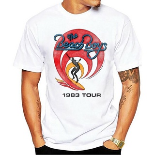 เสื้อยืดวงดนตรีผ้าฝ้ายแท้ คอลูกเรือเสื้อยืด พิมพ์ลาย The Beach Boys 1983 Tour Rock Punk Hipster พลัสไซซ์ สําหรับผู้ชาย แ