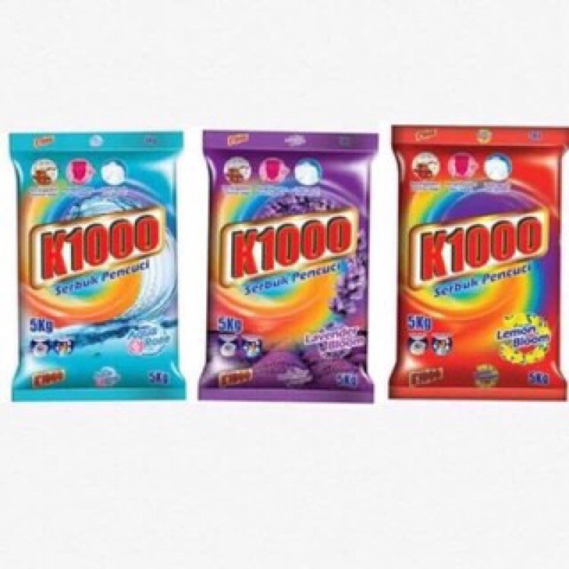 ผงซักฟอก K1000 น้ำหนัก 5 kg.