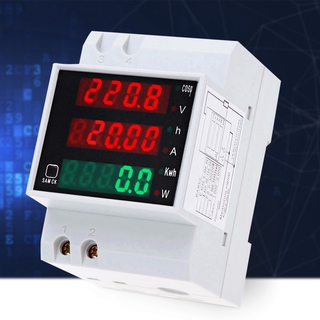 D52-2047 AC 80-300V AC200-450V 0-100A Din Rail LED Voltmeter Ammeter Active Power Factor Energy meter Voltage Volt Current Digital Meter