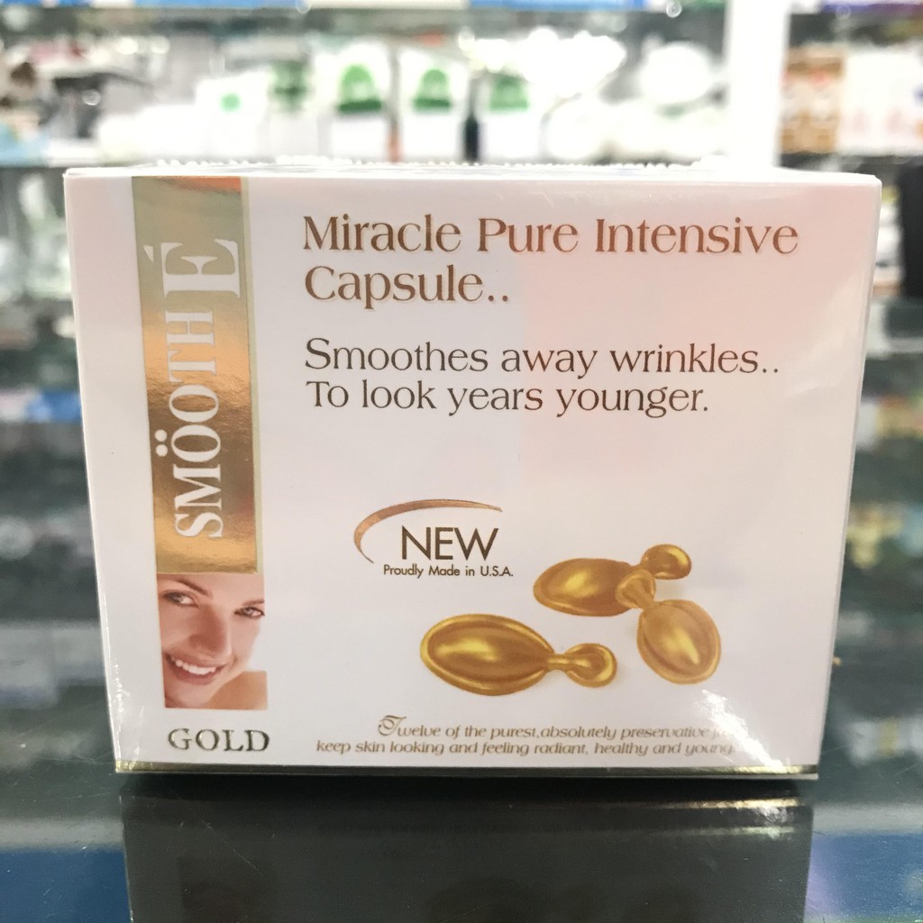 ราคาพิเศษ!!! Smooth E Gold Miracle Capsule สมูทอีโกลด์ กล่องขนาด 12 แคปซูล