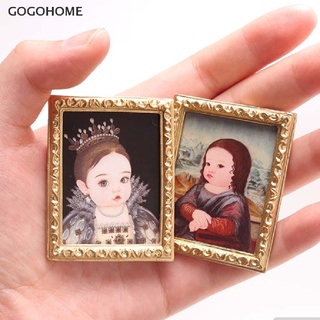 Gogo กรอบรูปภาพวาดสีน้ํามัน ขนาดเล็ก 1:12 อุปกรณ์เสริม สําหรับตกแต่งบ้านตุ๊กตา