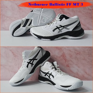 Asics Netburner Ballistic FF MT 3 ยอดรองเท้า Indoor หุ้มข้อ หนานุ่ม รองรับแรงกระแทกได้เป็นอย่างดี หรูหรา 1051A056-100