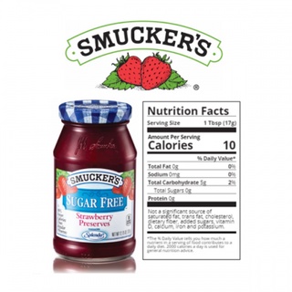 แยมSmuckers สูตรไม่มีน้ำตาล Smuckers Sugar Free Preserves 360g Prodcut of usa พร้อมส่ง Ready to ship mant