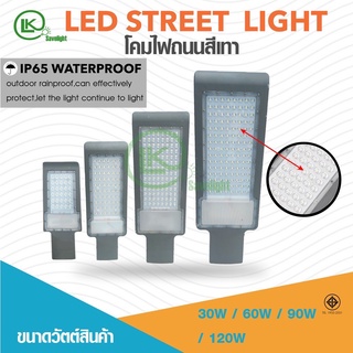 🔥โค้ด DET50MAY ลด50% 🔥 โคมไฟถนนLEDโคมไฟทางให้แสงขาว6500kสว่าง 150w-120w-100w-90w-60w-30wรุ่นประหยัดไฟสุดๆต่อไฟตรง220v