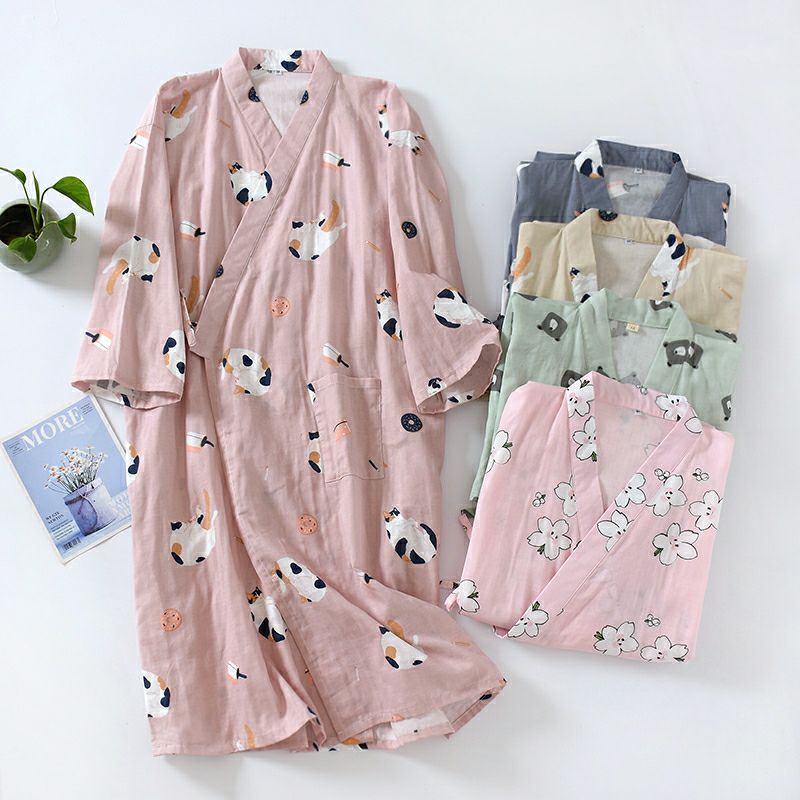 EP5♡Yukata~Kimono♡cotton100% ชุดคลุมอาบน้ำ ชุดนอนแบบผูก ผ้าฝ้ายซับน้ำ ยูกาตะ กิโมโน QZ-2323 - รูปที่ 2