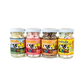 (1ขวด) T-MILK ลูกอม นมอัดเม็ด เม็ดดาว แคลเซียมสูง รสนม ช็อกโก สตรอเบอร์รี่ โยเกิร์ต 80 กรัม 90 เม็ด