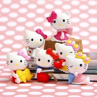 DIY ตุ๊กตาจิ๋ว Hello Kitty ลุคคุณหนูๆ น่ารัก สดใส (1 Set : 6 ชิ้น)