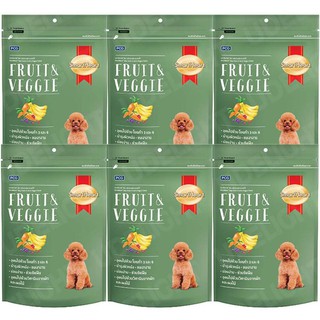 Smartheart Dog Treat ขนมสุนัข รสผักและผลไม้ 100 กรัม (6 ห่อ)