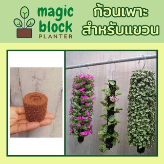 Magicblock ก4.4ก้อนสำหรับร้อยกับลวดแขวน 4*4 cm / ก้อนเพาะปลูกแทนดิน/ก้อนเพาะปลูกมหัศจรรย์ แพค 25 ชิ้น