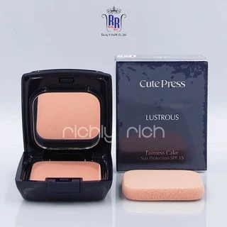 🔸แท้|ส่งไว🔸 CUTE PRESS แป้งเค้ก แป้งผสมรองพื้น Lustrous Fairness Cake SP15 ลัสทรัส ตลับกระจก แป้ง คิวเพรส ริชชี่ริช