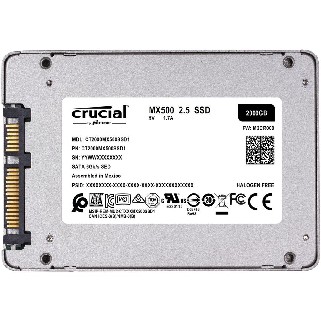 Crucial 2TB MX500 SATA3 2.5 SSD