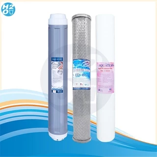 Aquatek ไส้กรองตู้น้ำหยอดเหรียญ 3 ขั้นตอน 20 นิ้ว ไส้กรองน้ำครบชุด ได้3ไส้ PP/CTO/Resin ยี่ห้อ iFresh Unipure Hydromax