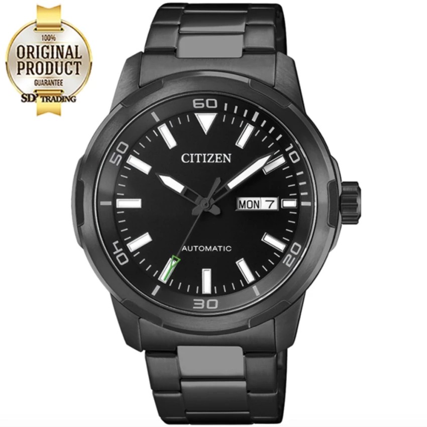 CITIZEN Men's Automatic Stainless Steel Watch รุ่น NH8375-82E - BlackPVD รมดำ