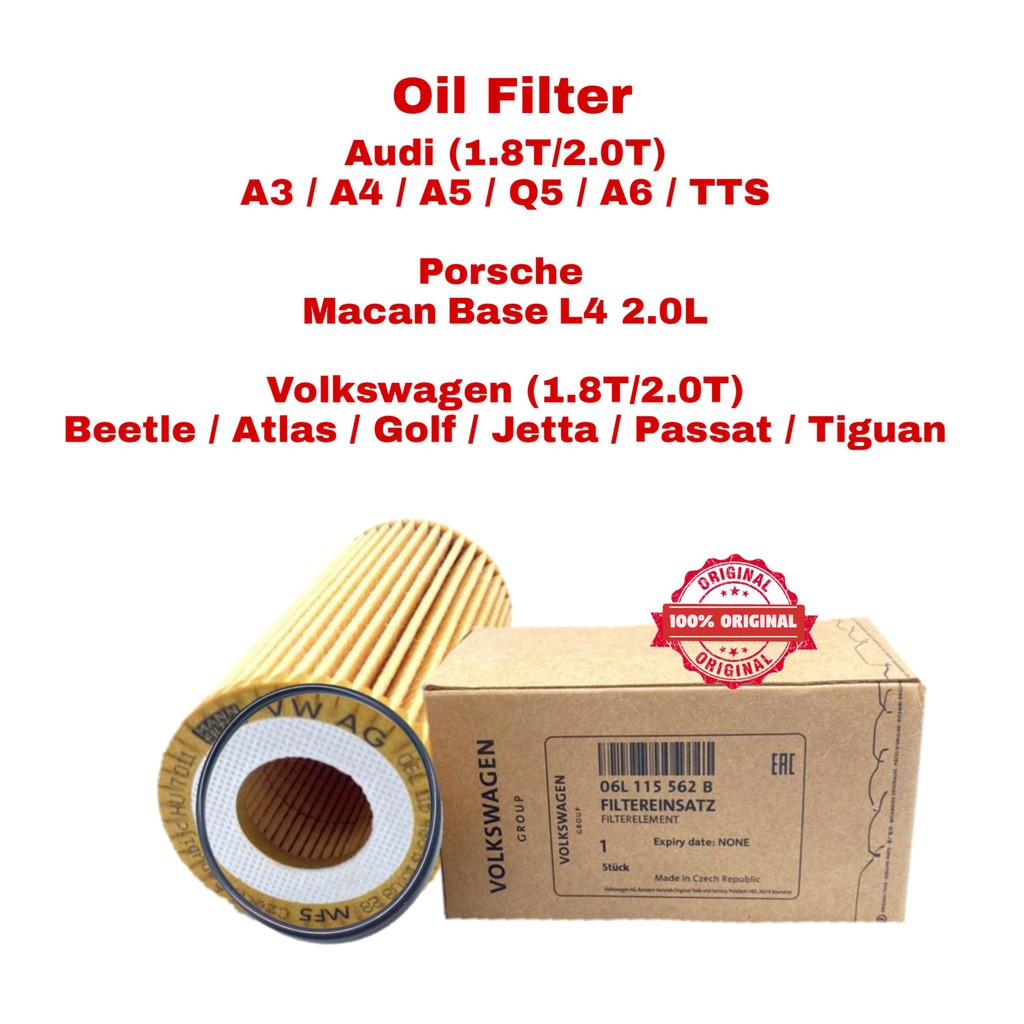 กรองน้ํามัน 06L 115 562B Audi A3 A4 A5 A6 Q5 TTS Porsche Macan Volkswagen Atlas Beetle Golf Jetta Pa
