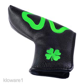 Clovers Golf Putter Head Cover PU Headcover Replacement Cover Golfer Gift Black