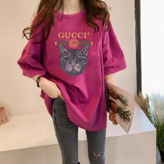 เสื้อยืดT -Shirt Oversize Women Fashion Korean Loose Short sleeveเสื้อยืดแฟชั่นเกาหลีแขนสั้นเสี้อคอกลมพิมพ์ลาย