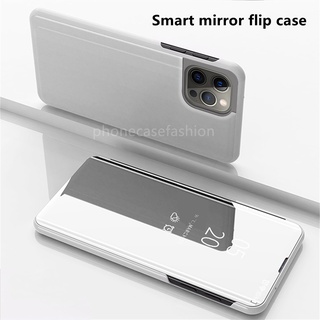 เคสโทรศัพท์กันกระแทก iPhone 13 pro Max Mini 13pro 13ProMax 13Mini Mirror Phone Case Smart View PU Leather Casing Fashion Shockproof Flip Bracket Cover