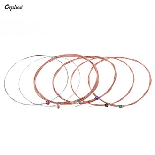 Orphee TX620-P Acoustic Folk Guitar Steel Strings 6pcs Full Set Replacement (.010-.047) High-carbon