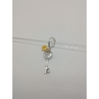 Sale - Key to my heart pendant charm กุญแจเงินแท้ ทูโทน