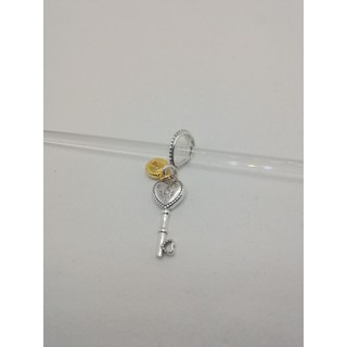 Sale - Key to my heart pendant charm กุญแจเงินแท้ ทูโทน