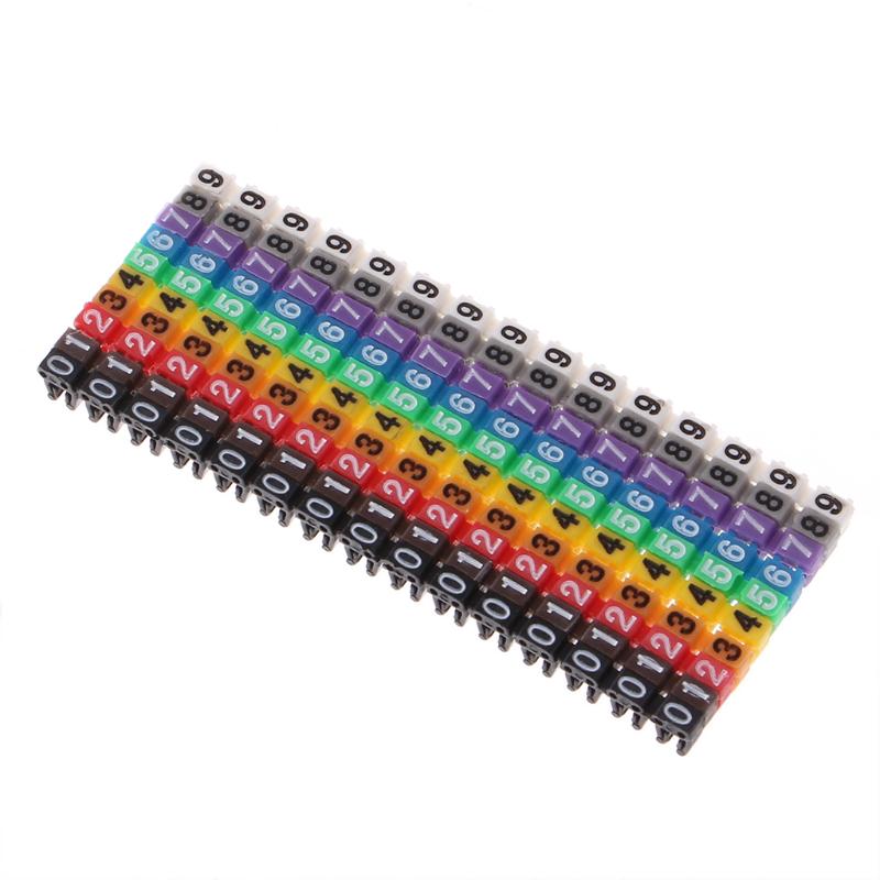 ☀S☀150 Pcs Cable Markers Colourful C-Type Marker Number Tag