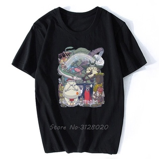 เสื้อยืด พิมพ์ลายอนิเมะญี่ปุ่น Studio Ghibli Spirited Away Mononoke สีขาว สําหรับผู้ชายสินค้าเฉพาะจุดเสื้อยืดอินเทรนด์