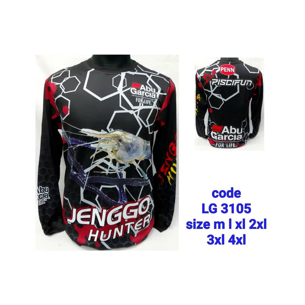D4r6 LG3105 HUNTER Baju Memancing Microfibre Sublimtion Fishing Jersey เสื้อยืด