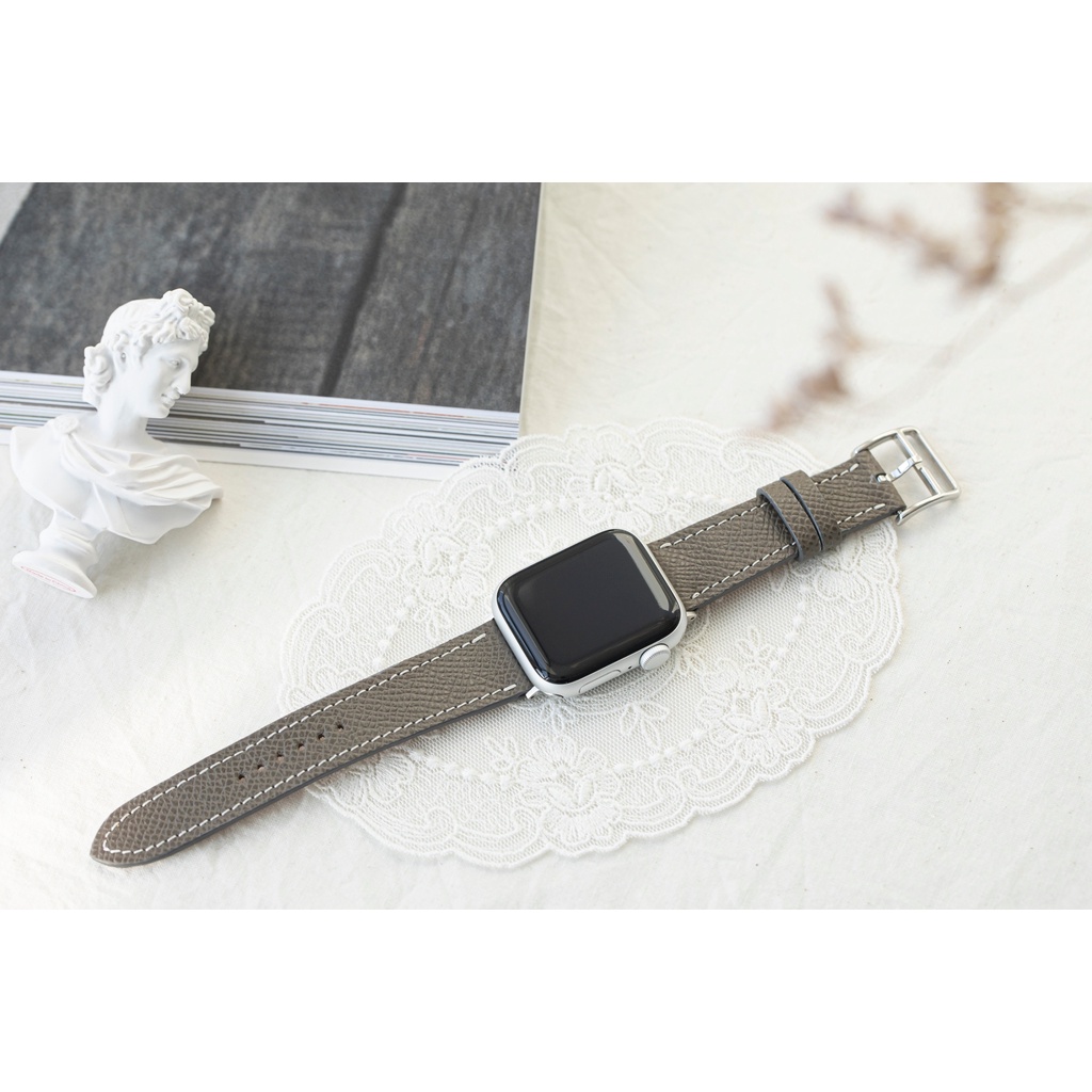 Studio23 Etoupe Epsom Calfskin Apple Watch Strap สาย Apple Watch หนังแท้คุณภาพพรีเมี่ยม